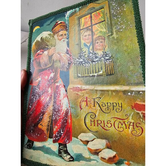 Victoria trading Santa glitter picture decor Xmas hanging children - Picture 3 of 8